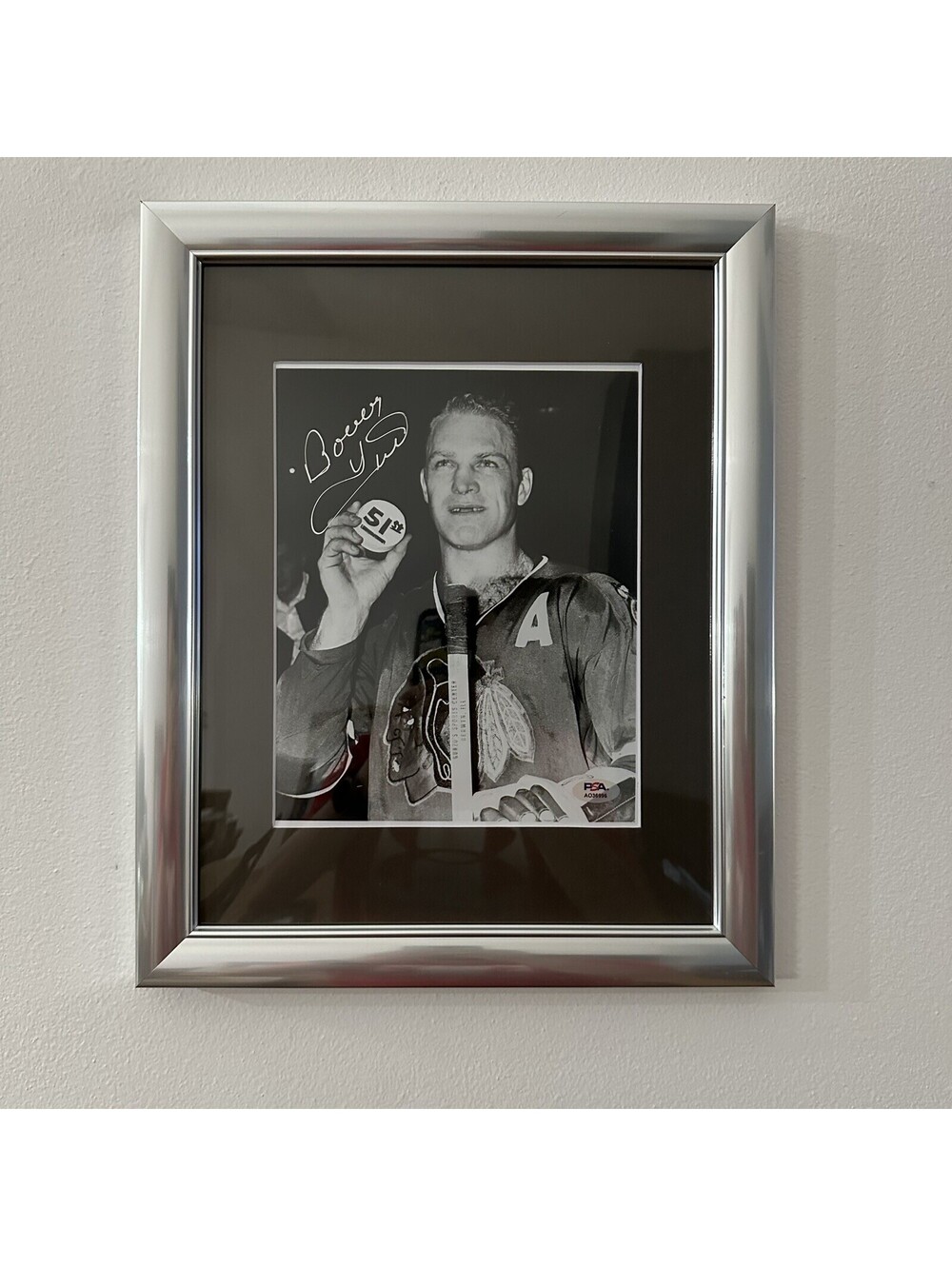 Bobby Hull Signed 13x16 Framed Blackhawks Photo Commemorating 51st Goal PSA COA